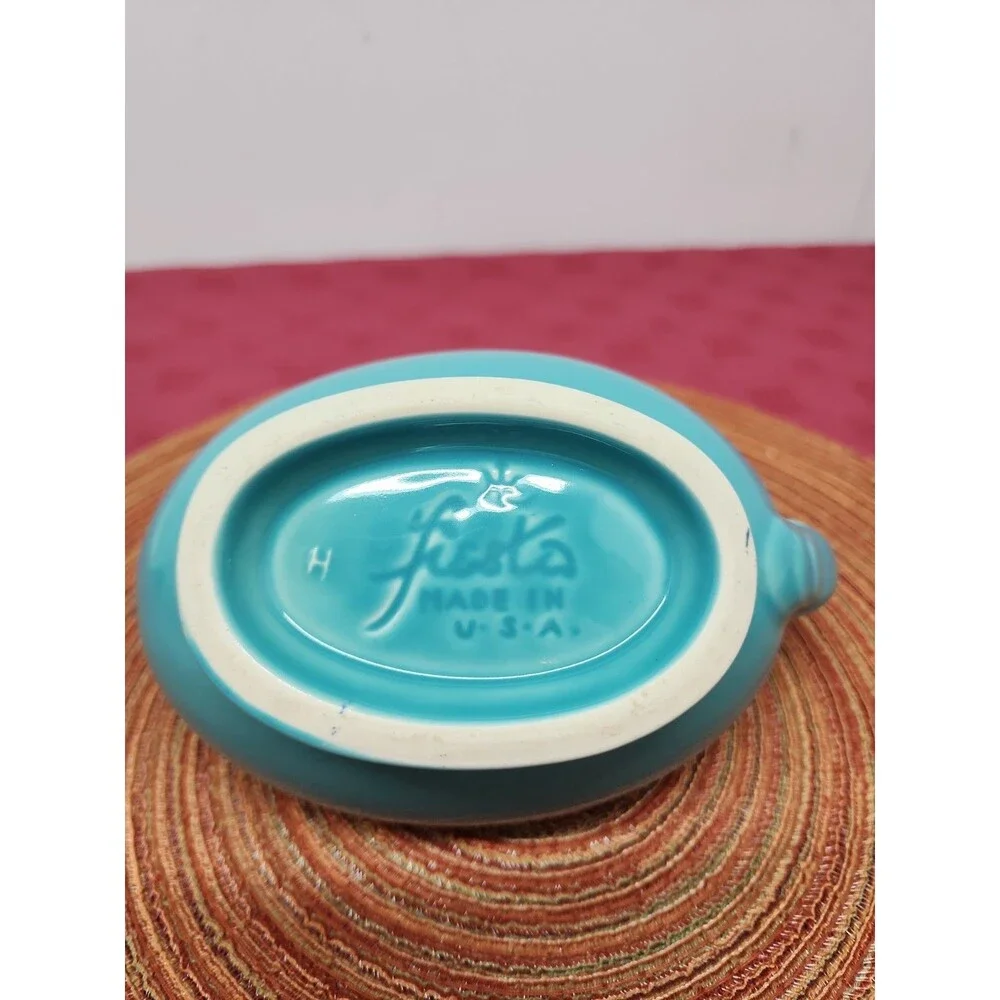 Vintage Fiesta Turquoise Gravy Boat Homer Laughlin 2005 Never Used Made In USA